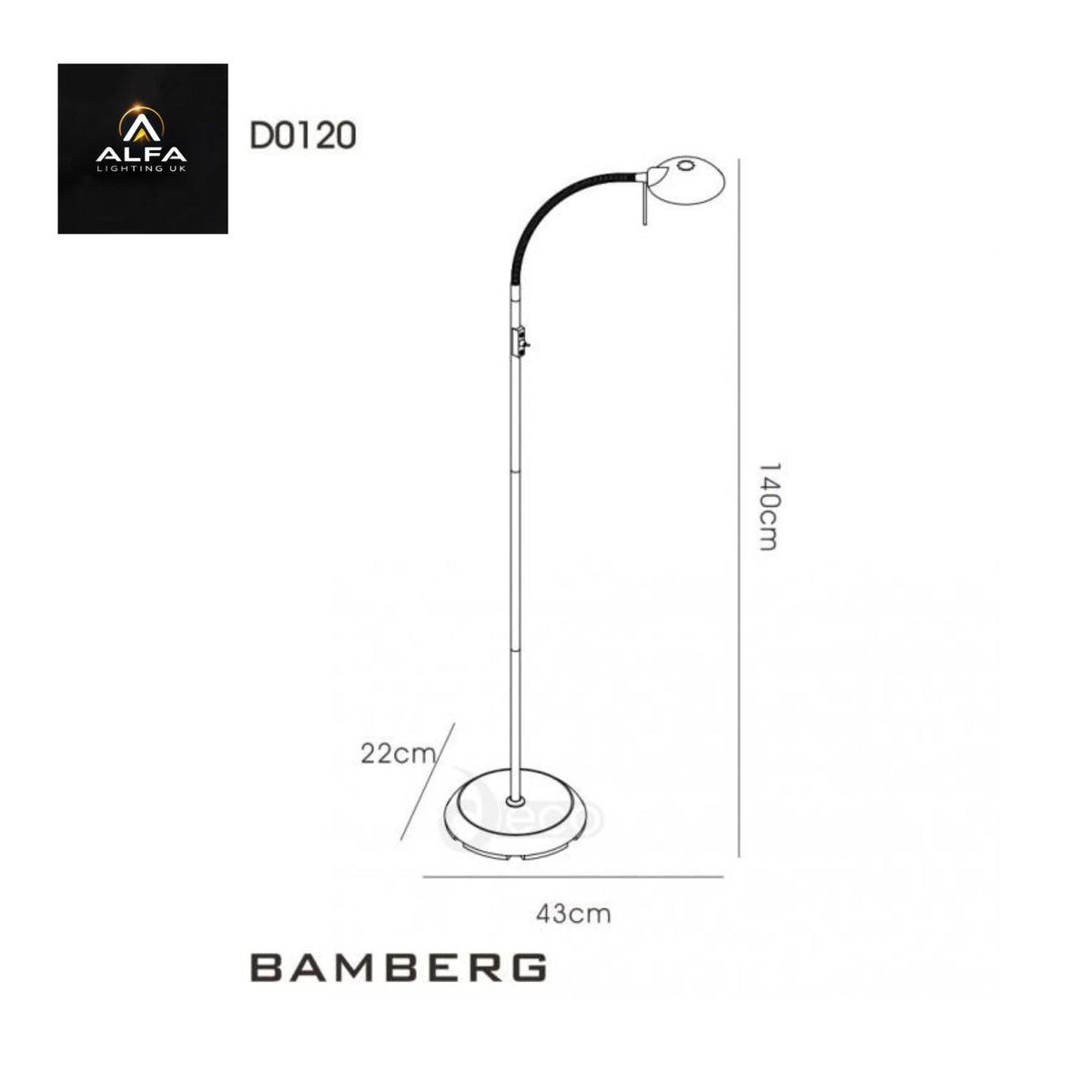 Deco | D0120 | Bamberg | Floor Lamp | 1 Light G9 | Satin Nickel - CLEARANCE