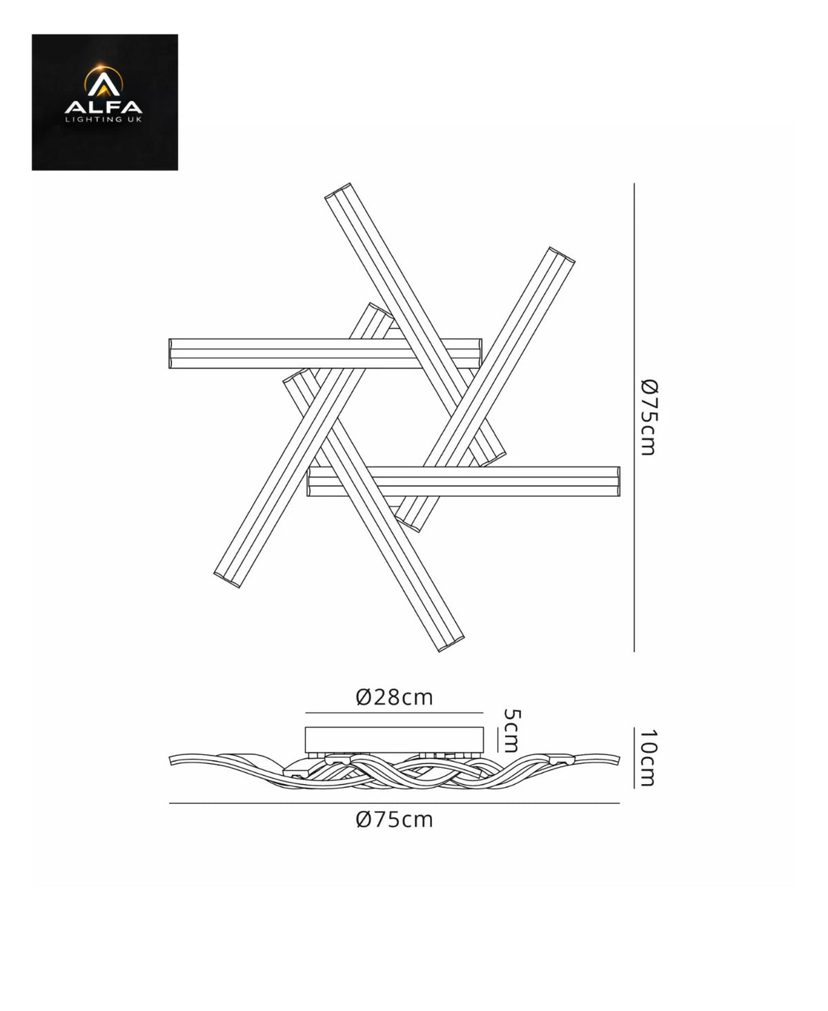 LIGHT | SH8408SG | 6 Ceiling light | 3 Step Dimming | 6 x 13W LED | Sand Gold - CLEARANCE