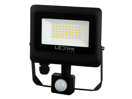 30W LED Flood Light | PIR Sensor | 3000lm | 4000K | IP65