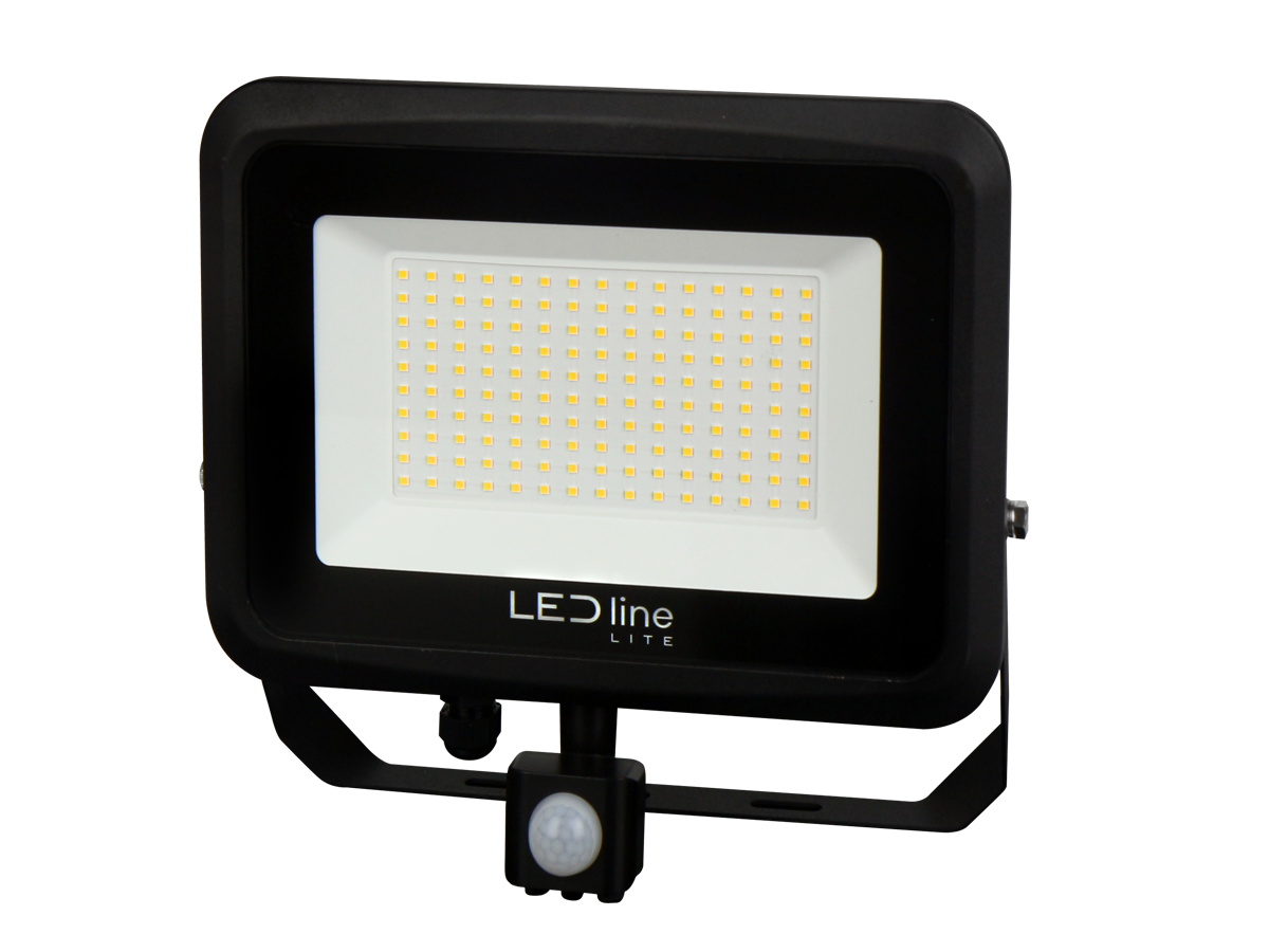 100W LED Flood Light | PIR Sensor | 10000lm | 4000K | IP65
