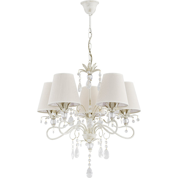 CHANDELIER ALFA LUKRECJA White 5 x E14