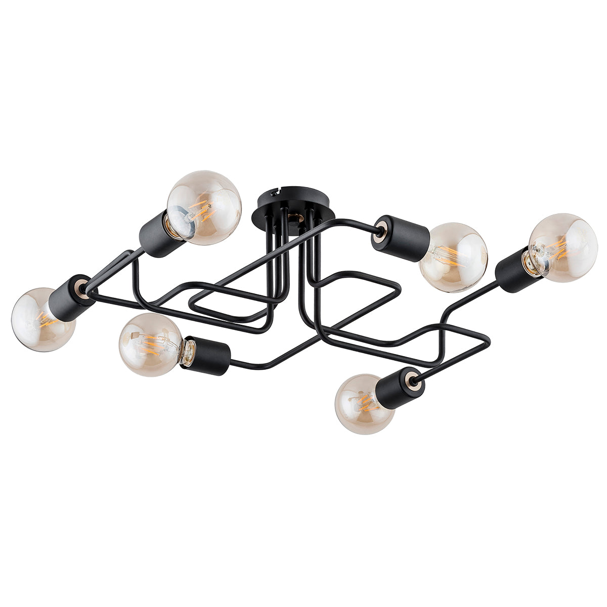 CEILING LAMP ALFA HOOK Black 6 x E27