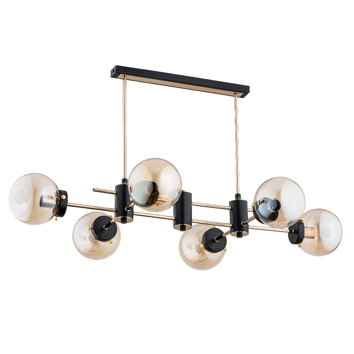 CEILING LAMP ALFA LINIO SOLA Black & Gold 6 x E14