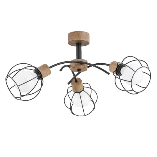 CEILING LAMP ALFA PALOMA  Wooden 3 x E27