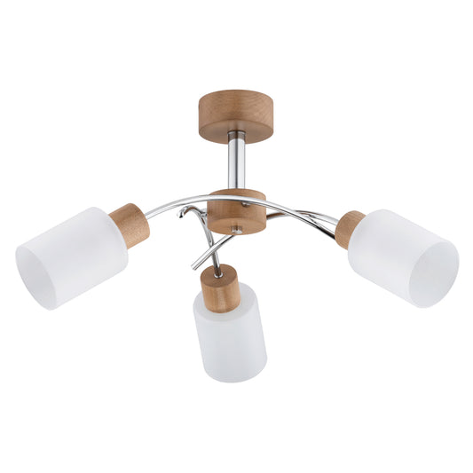 CEILING LAMP ALFA PALOMA GLASS  Wooden 3 x E27