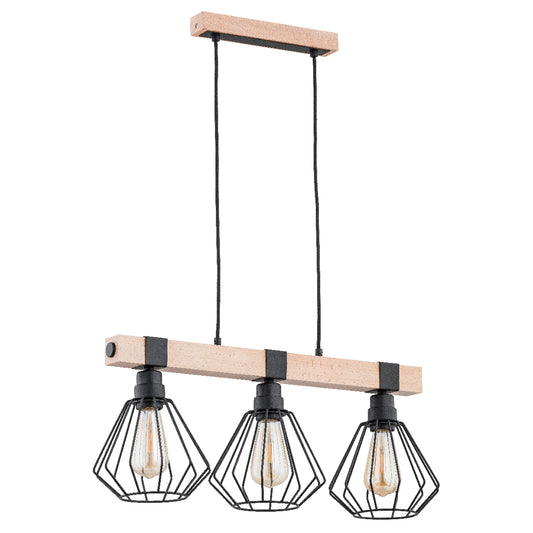 PENDANT LAMP ALFA FIBIA  Wooden 3 x E27