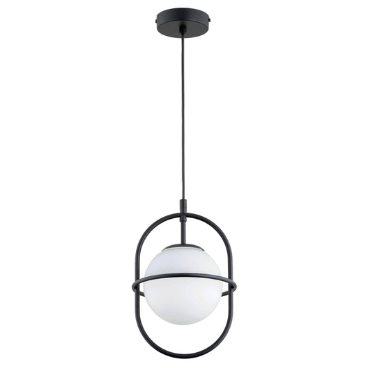 PENDANT LAMP ALFA JUNO GLASS Black-White 1 x E14