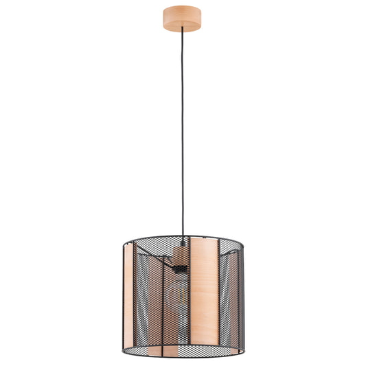 PENDANT LAMP ALFA NETIS Black &  Wooden 1 x E27