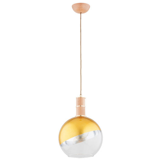 PENDANT LAMP ALFA LIVO  Wooden & Gold 1 x E27