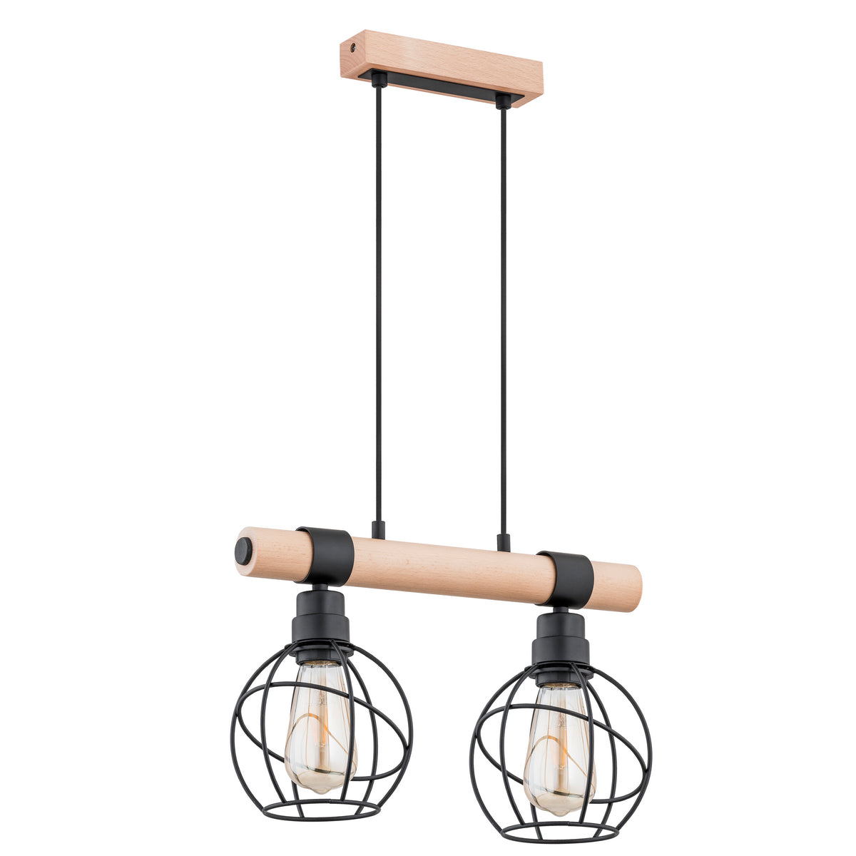 PENDANT LAMP ALFA FIBIA  Wooden 2 x E27