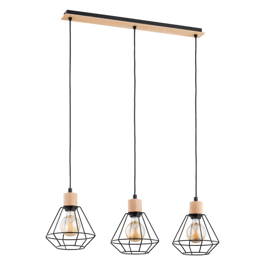 PENDANT LAMP ALFA KASTEL BASKET  Wooden 3 x E27