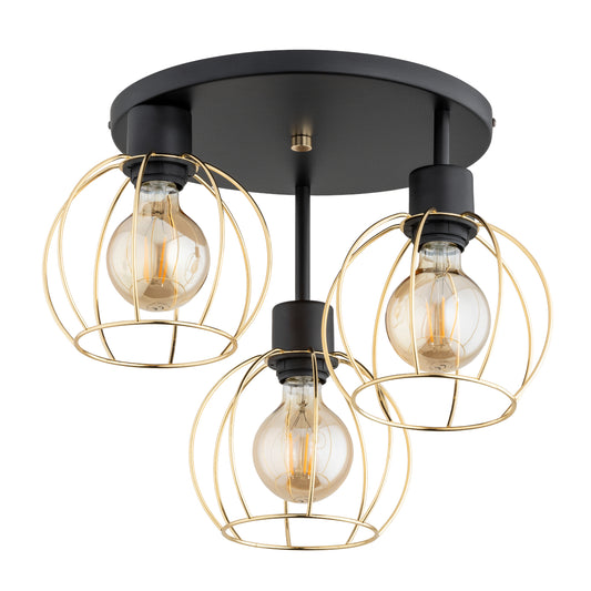 CEILING LAMP ALFA ORSO MI x  Black & Chrome 3 x E27