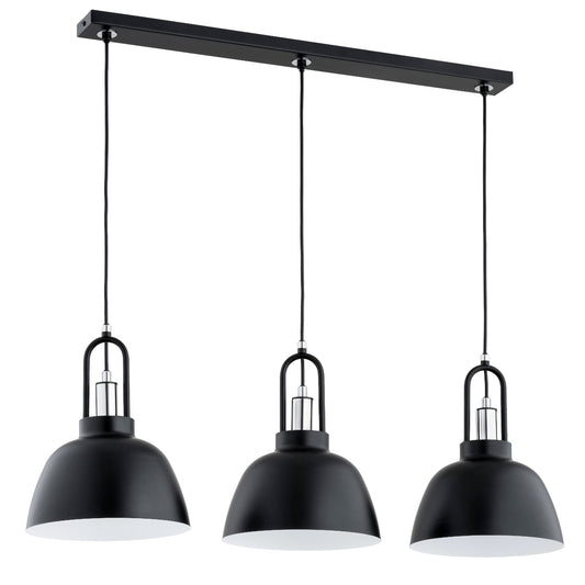 PENDANT LAMP ALFA MIRAVE Black & Chrome 3 x E27