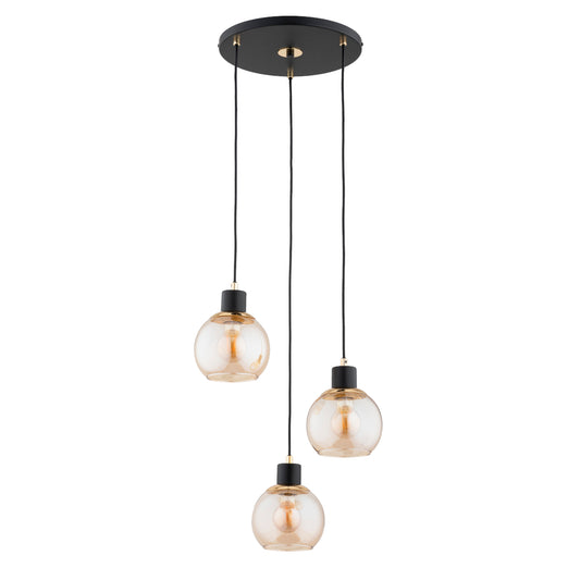 PENDANT LAMP ALFA DERRO Black & Gold 3 x E27