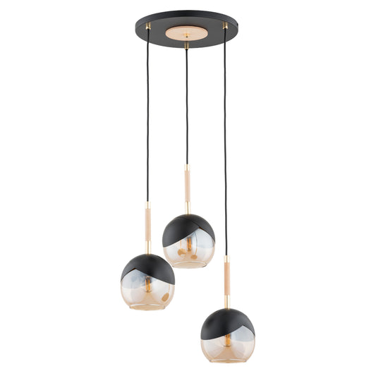 PENDANT LAMP ALFA MILTONA Black & Gold 3 x E27
