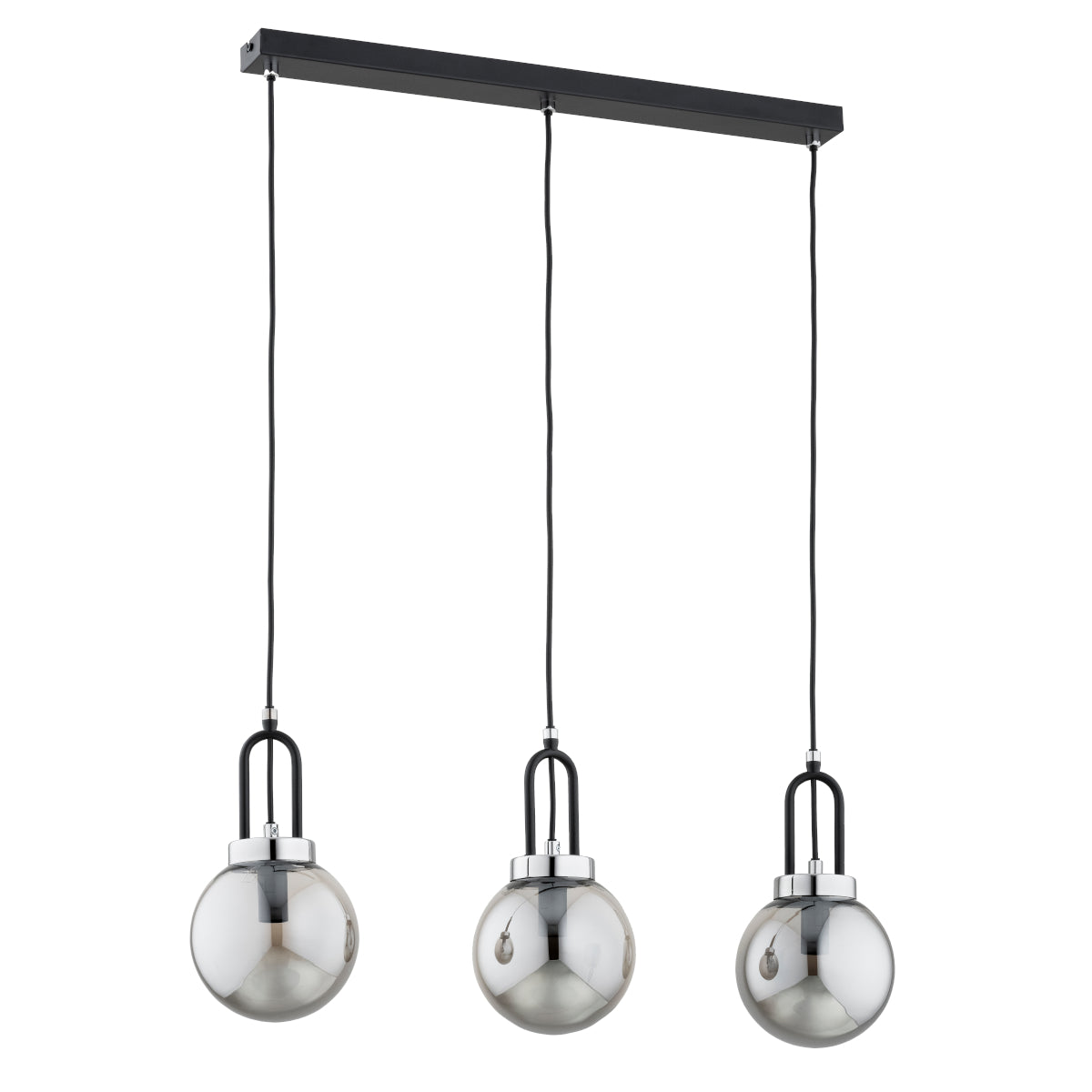 PENDANT LAMP ALFA ATORI Black & Chrome 3 x E14