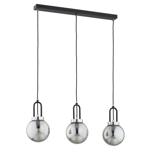 PENDANT LAMP ALFA ATORI Black & Chrome 3 x E14