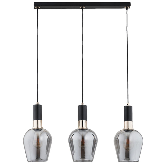 PENDANT LAMP ALFA GARDA Black & Gold 3 x E27
