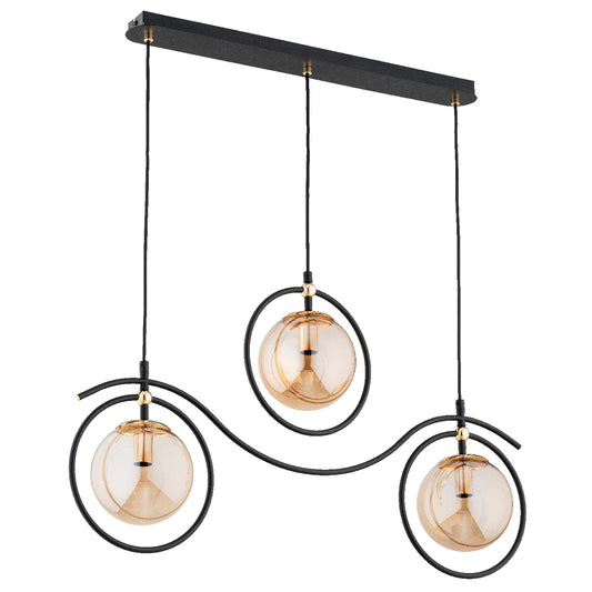 PENDANT LAMP ALFA KIRA Black & Gold 3 x E14