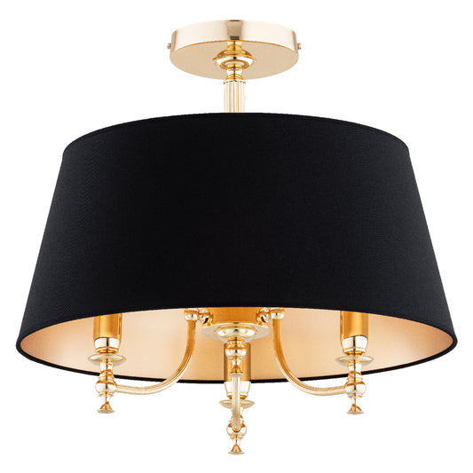 CEILING LAMP ALFA ROSETTA Gold & Black 3 x E14