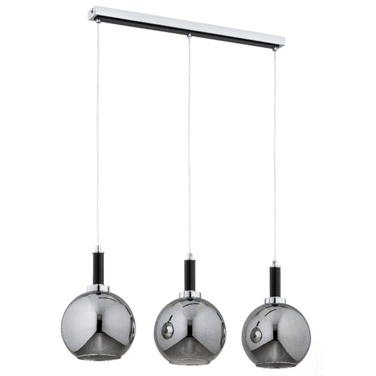 PENDANT LAMP ALFA HETTY Black & Chrome 3 x E27