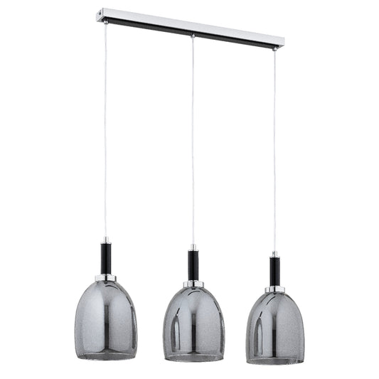 PENDANT LAMP ALFA LISSY Black & Chrome 3 x E27