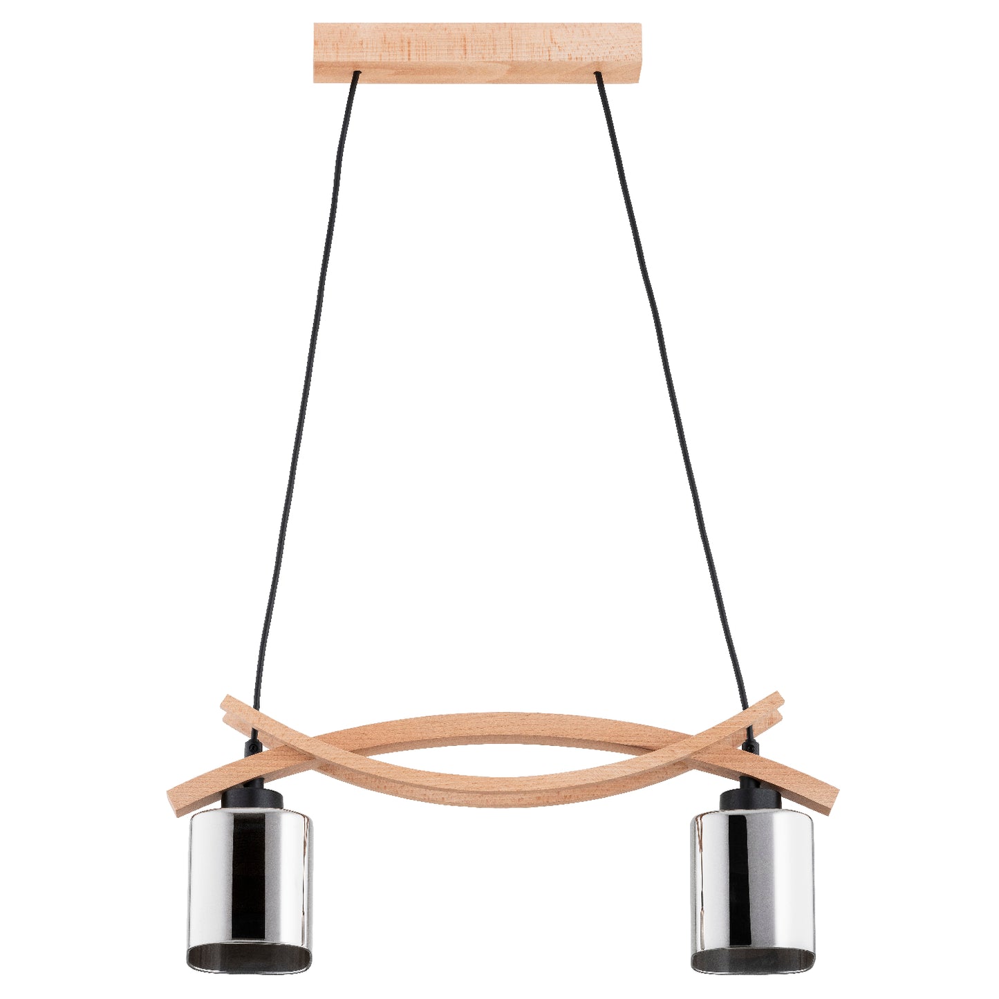 PENDANT LAMP ALFA NASA  Wooden & Black 2 x E27
