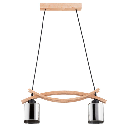 PENDANT LAMP ALFA NASA  Wooden & Black 2 x E27