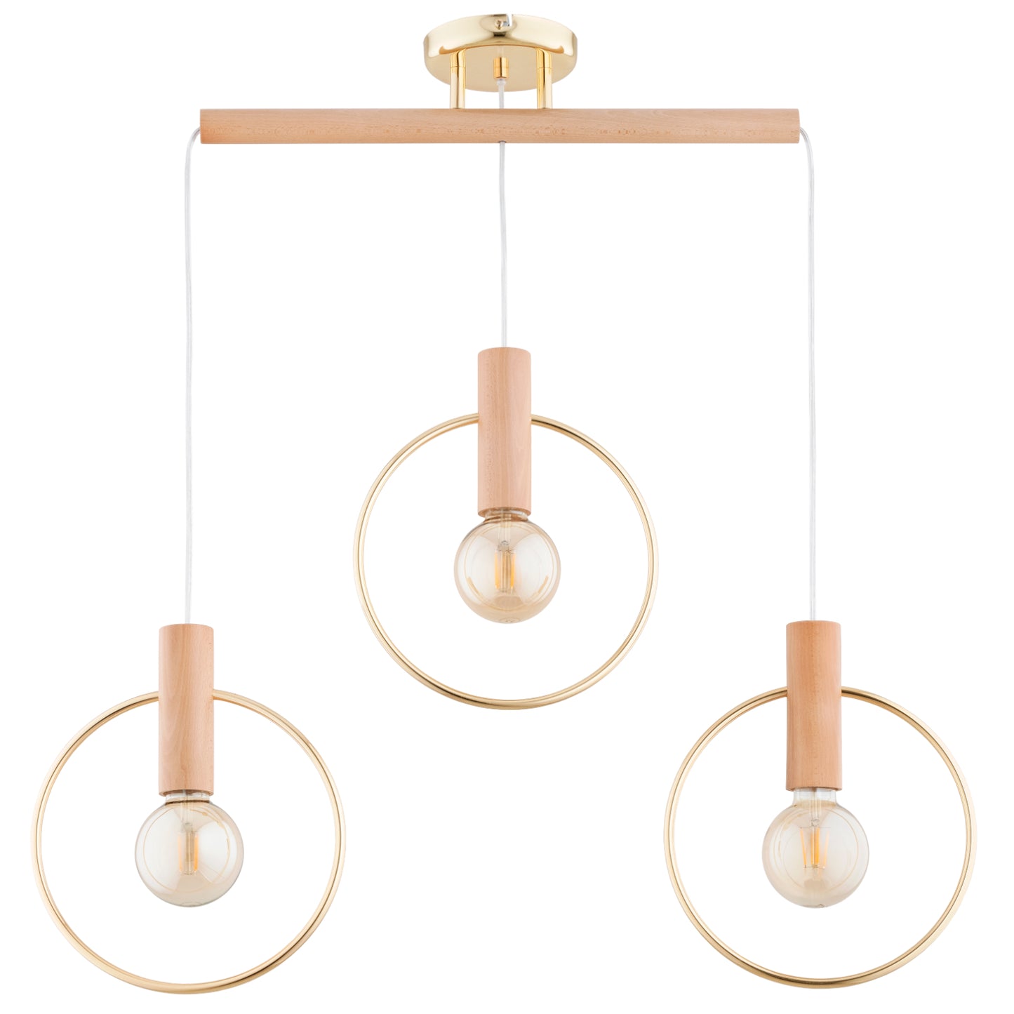 PENDANT LAMP ALFA ARISA  Wooden & Gold 3 x E27