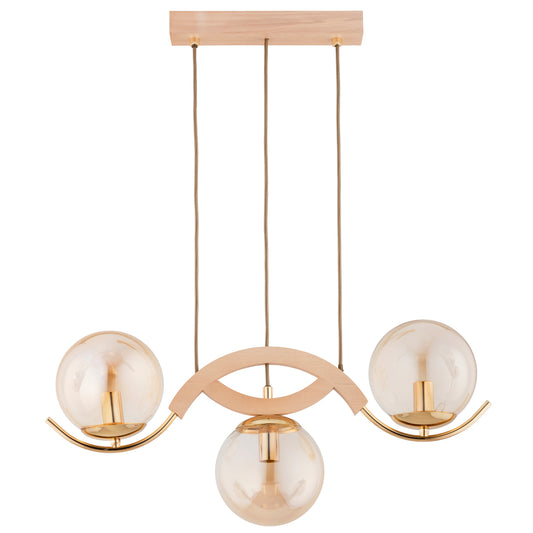 PENDANT LAMP ALFA LIMA  Wooden 3 x E14
