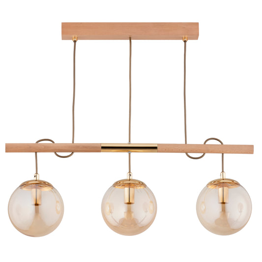 PENDANT LAMP ALFA A x A  Wooden 3 x E14