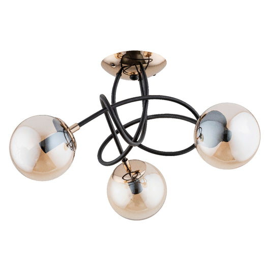 CEILING LAMP ALFA TIARA Black & Gold 3 x E14