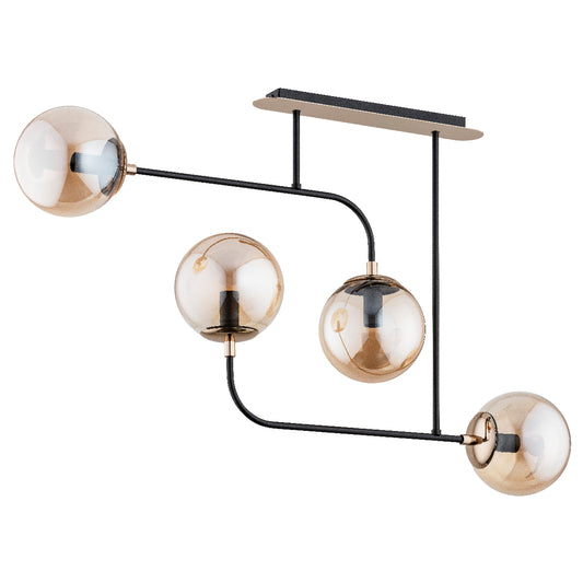 CEILING LAMP ALFA TACO Black & Gold 4 x E14