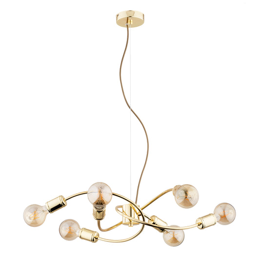 PENDANT LAMP ALFA KARUZO Gold 6 x E27