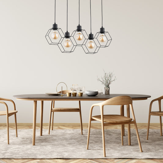 PENDANT LAMP ALFA KOMBI Black 5 x E27