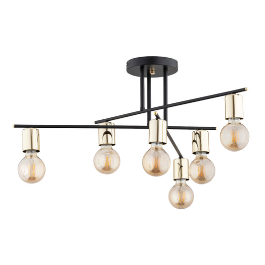 CEILING LAMP ALFA PANAMA MI x  Black & Gold 6 x E27