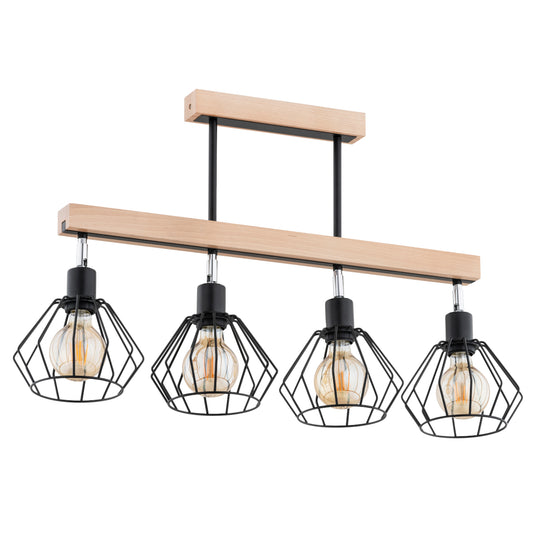 CEILING LAMP ALFA PILAR  Wooden 4 x E27