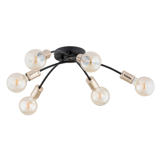 CEILING LAMP ALFA LENSI Black & Gold 6 x E27