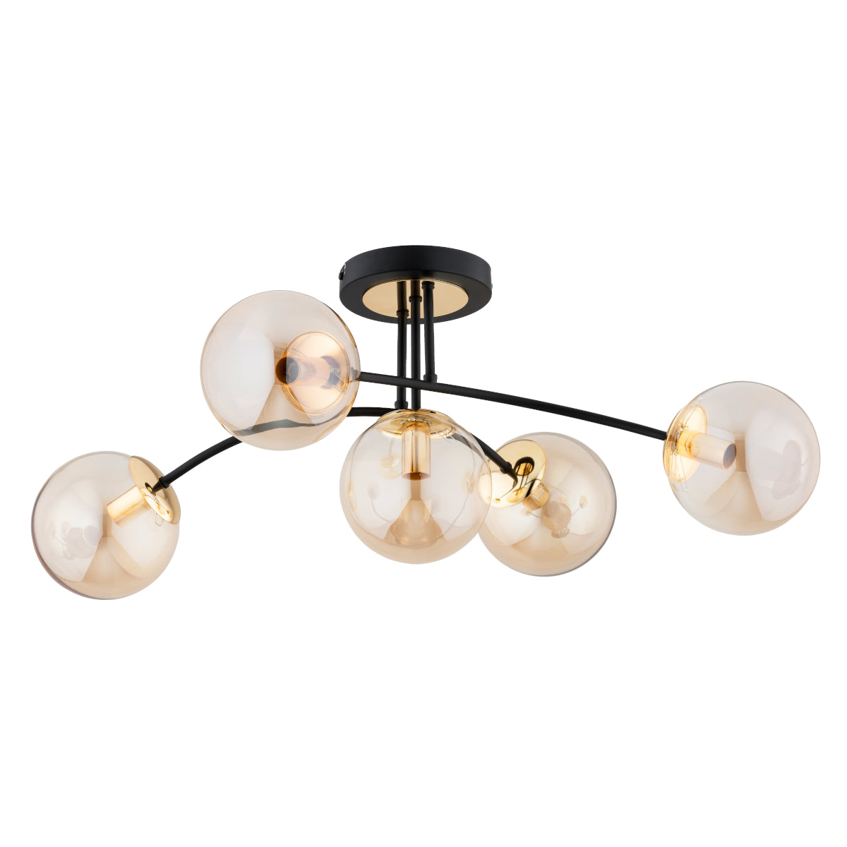 CEILING LAMP ALFA LATINA Black & Gold 5 x E14