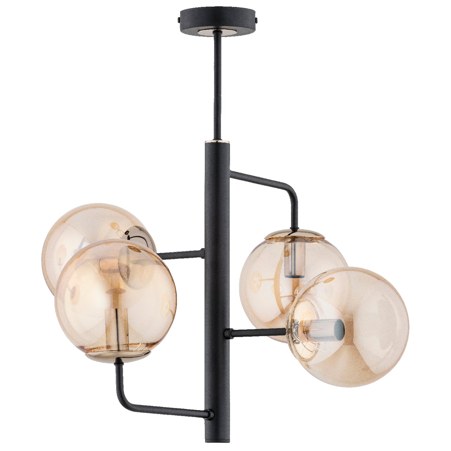 CEILING LAMP ALFA LAMUR Black & Gold 4 x E14