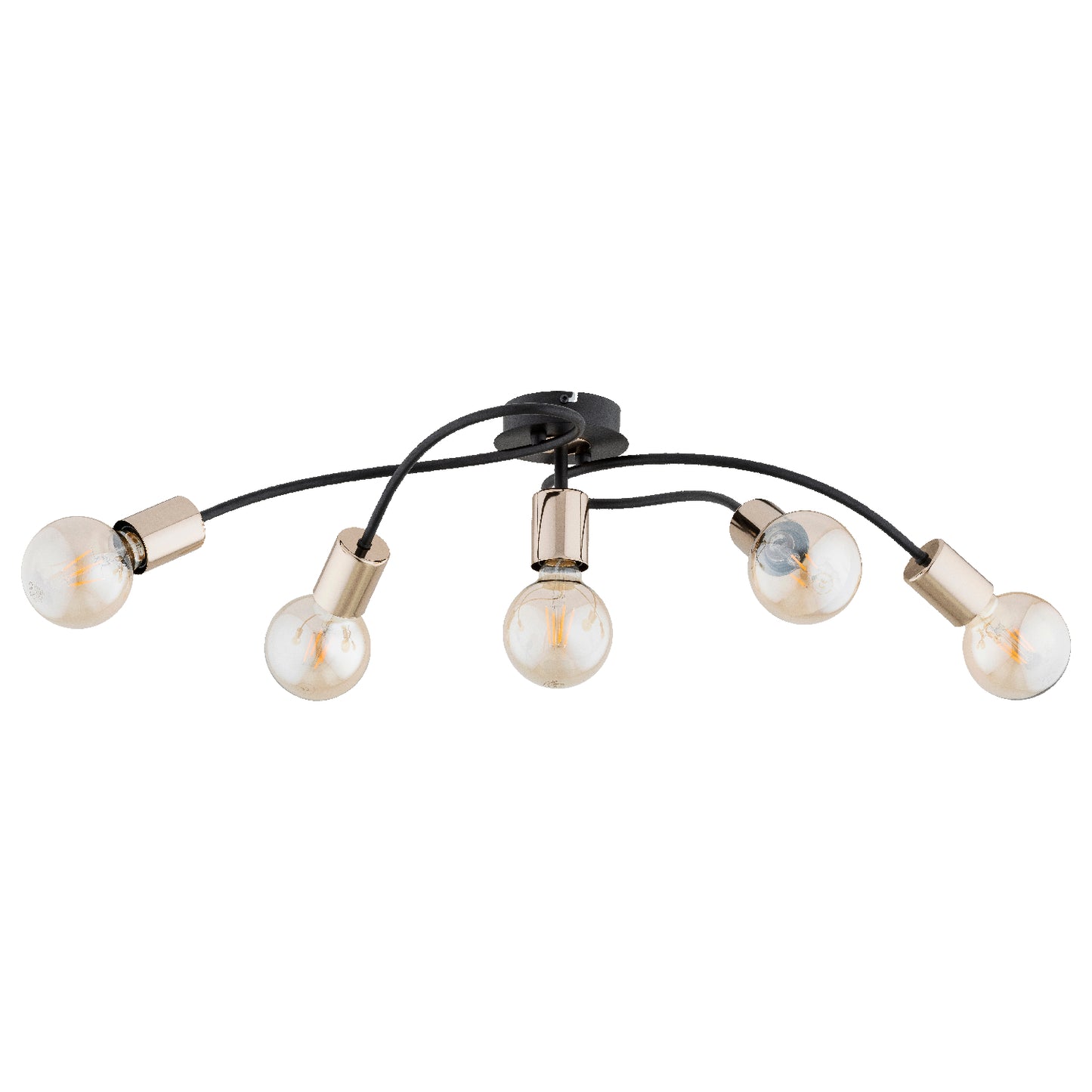 CEILING LAMP ALFA GERSO Black & Gold 5 x E27