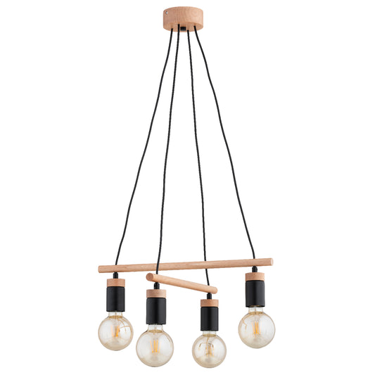 PENDANT LAMP ALFA MILTO  Wooden 4 x E27