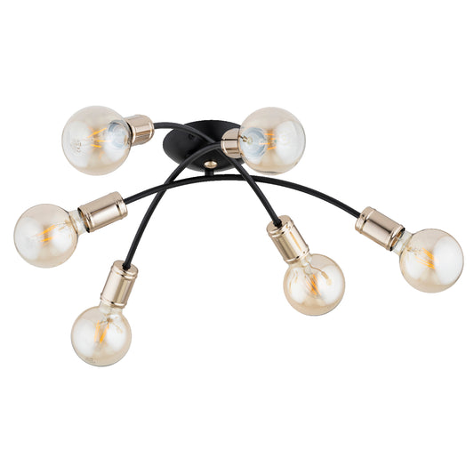 CEILING LAMP ALFA SEDNA Black & Gold 6 x E27