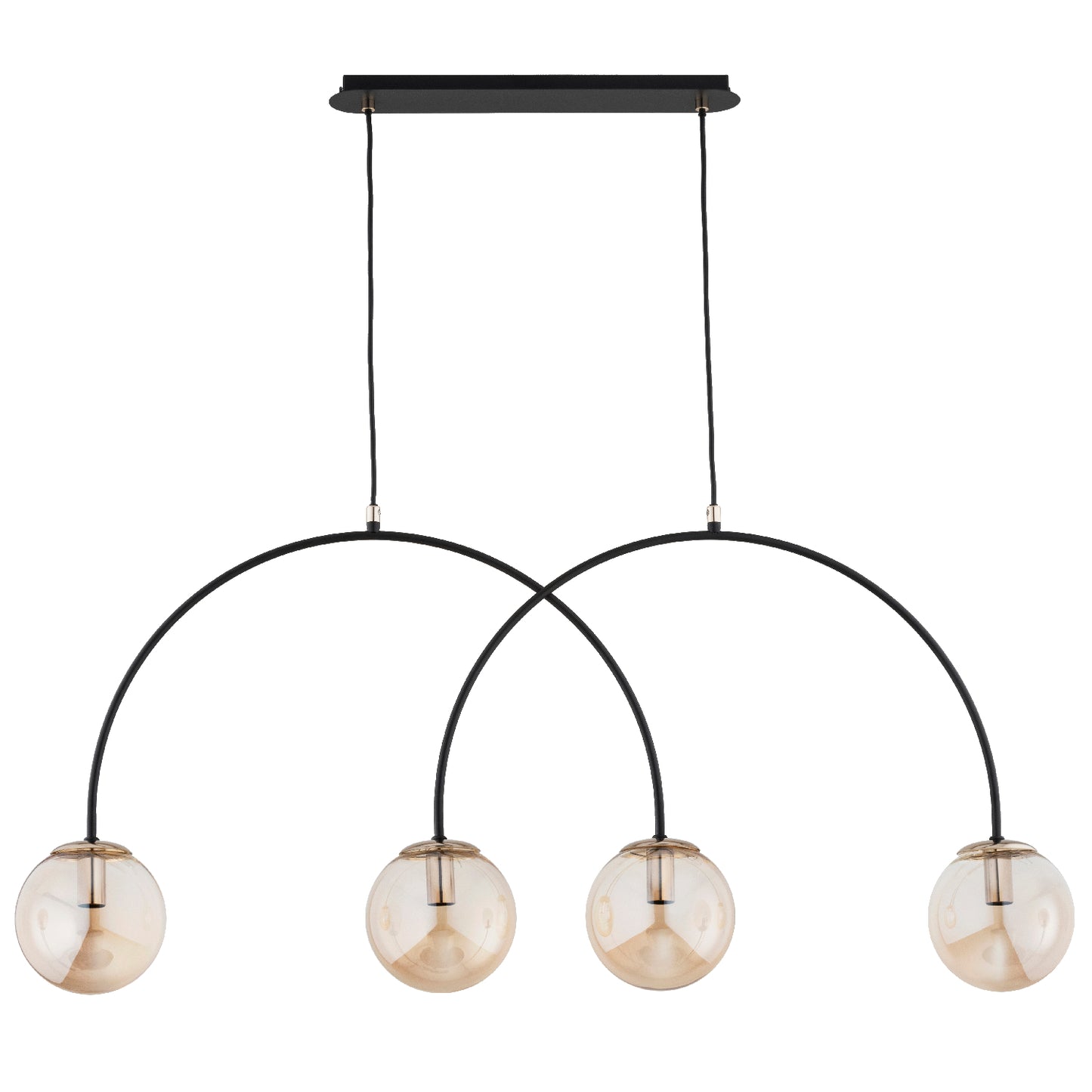 PENDANT LAMP ALFA BENDO MI x  CZARNA & ZÅOTA 4 x E14