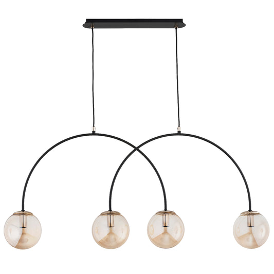 PENDANT LAMP ALFA BENDO MI x  CZARNA & ZÅOTA 4 x E14