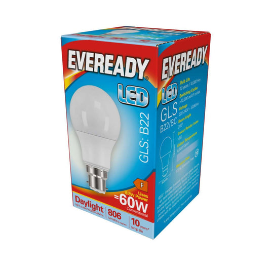 Eveready LED GLS | B22 | 8.8W | 806lm | Daylight 6500K | Single Pack