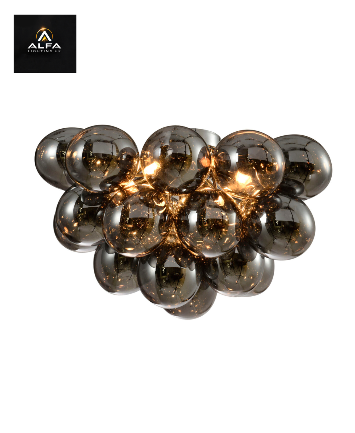 Bravo Lighting | BL13804 | BUBBLE 6 Light Semi Flush | Smoked - CLEARANCE