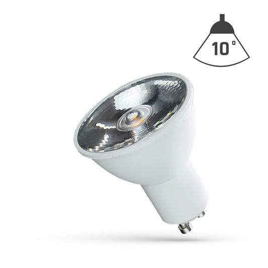 GU10 6w LED Lamp with 10 degree lens available in 3000K, 4000K & 6000K