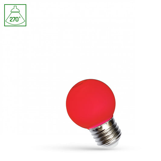 1w Red LED Golf Ball Bulb | E27 | Non-Dimmable | 270° beam angle
