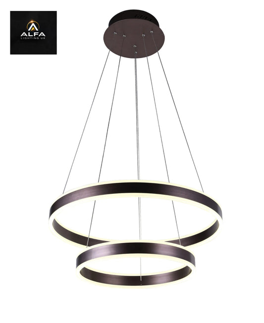 Bravo Lighting | BL12504 | ORBITAL | LED Twin Pendant | Mocha - CLEARANCE
